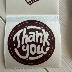 Silver & Black Transparent Glitter Thank You Stickers ~50pcs only~